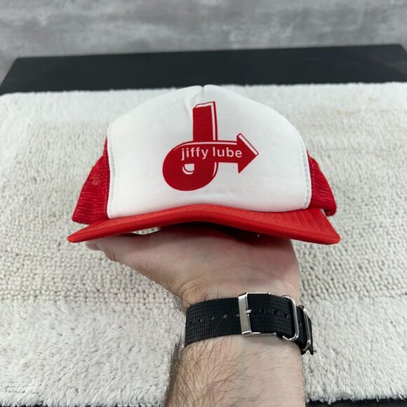 VINTAGE JIFFY LUBE MESH SNAPBACK TRUCKER HAT OSFA TWO TONE CAP - Picture 10 of 10